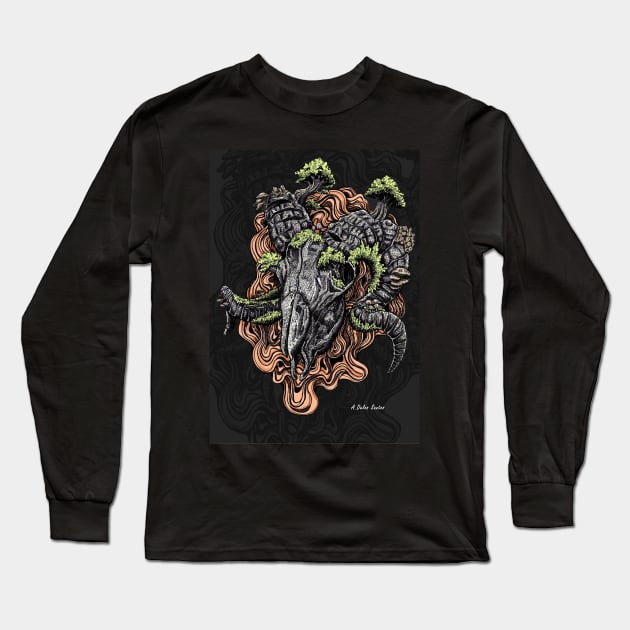 Life after death - goat skull Long Sleeve T-Shirt by A.Delos Santos Artworks